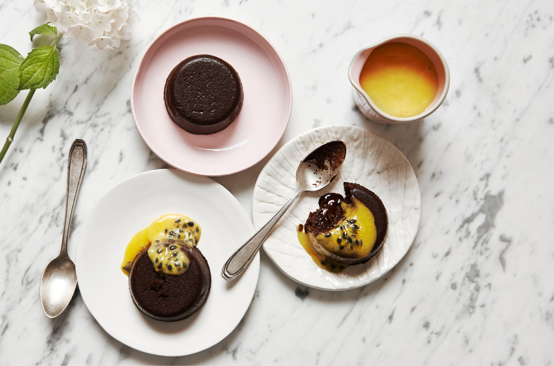 Molten Chocolate Puddings With Passionfruit Lemon Curd The Beauty Chef Nz 